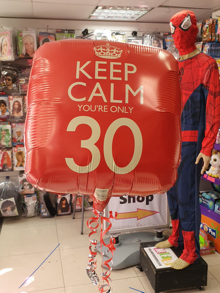 18 Inch Keep Calm You're 30 Foil Birthday Balloon