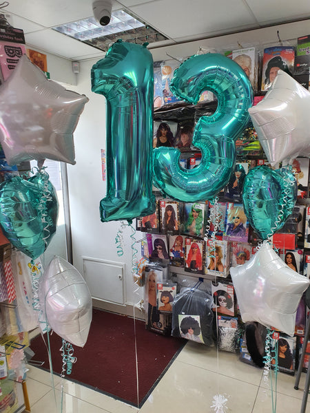 26 Inch Tiffany Blue Number 3 Foil Balloon