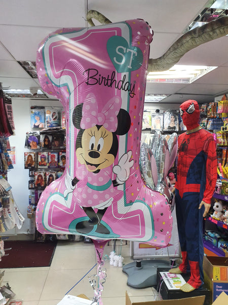 28 Inch Minnie Mouse 1st Birthday Foil Balloon