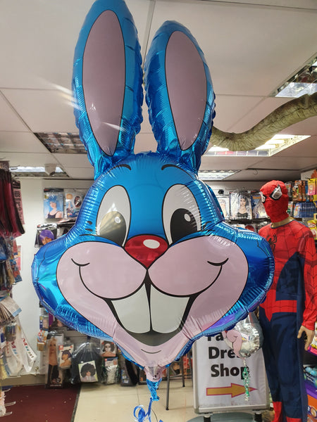 35 Inch Blue Rabbit Head Supershape Foil Balloon