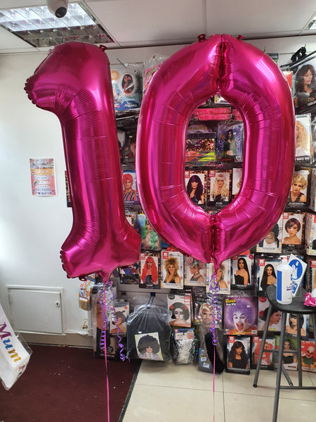 34 Inch Magenta Number 0 Foil Balloon