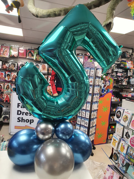 26 Inch Tiffany Blue Number 5 Foil Balloon