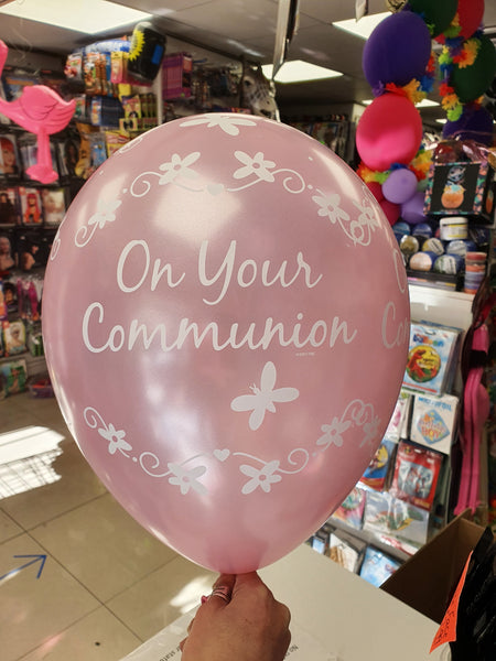 Pearl Pink Communion Butterflies Latex Balloons