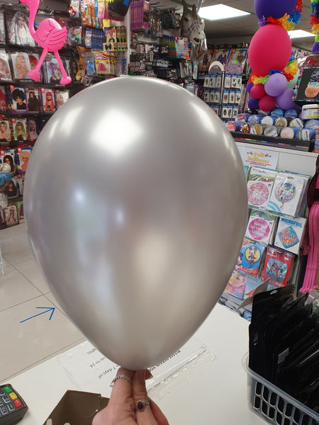 Metallic Silver Latex Balloons