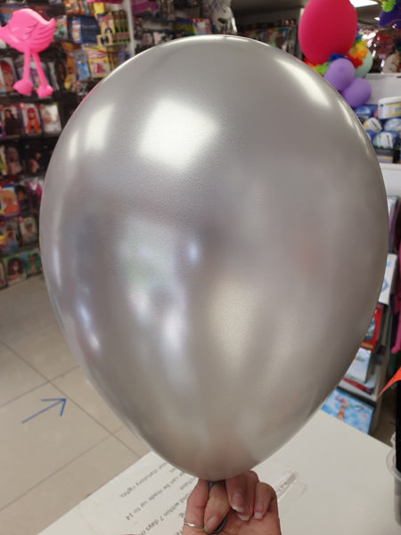 Satin Silver Latex Balloons