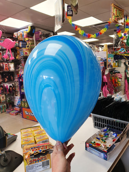 Blue Rainbow SuperAgate Latex Balloons