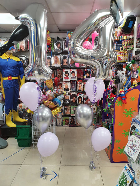 34 Inch Silver Number 4 Foil Balloon