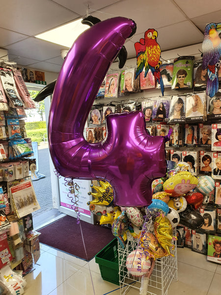40 Inch Purple Number 4 Foil Balloon