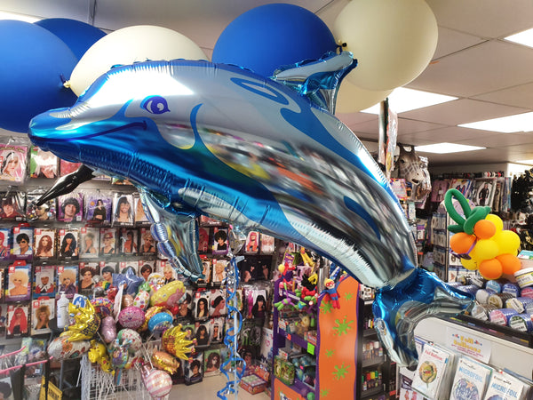 31 Inch Blue Dolphin Supershape Foil Balloon