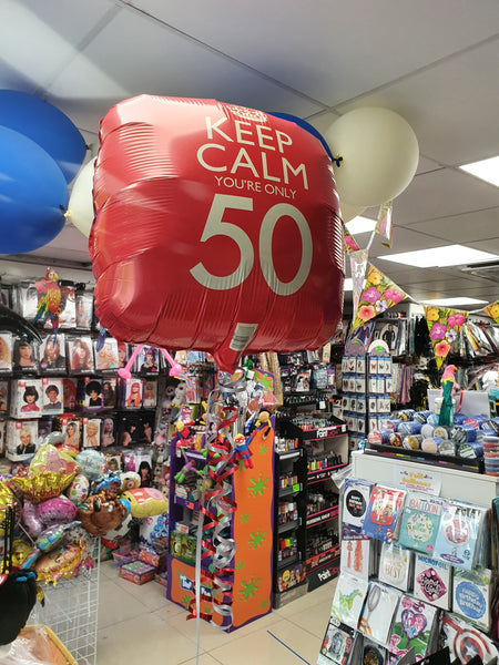 18 Inch Keep Calm You're 50 Foil Birthday Balloon