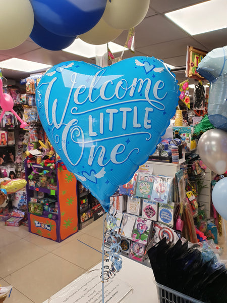 18 inch Blue Welcome Little One Balloon