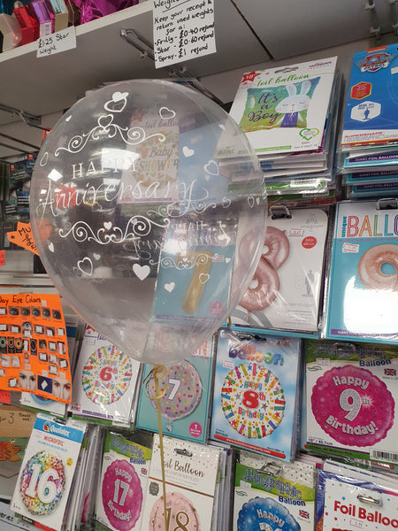 Clear Anniversary Classic Hearts Latex Balloons
