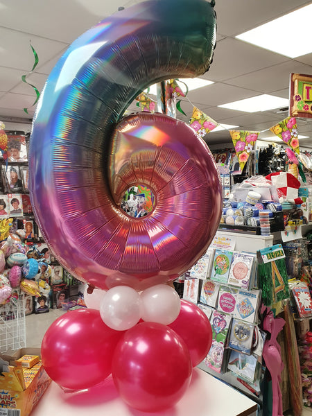 40 Inch Colourful Rainbow Number 6 Foil Balloon