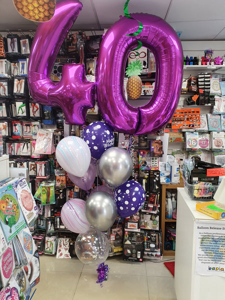 40 Inch Purple Number 4 Foil Balloon