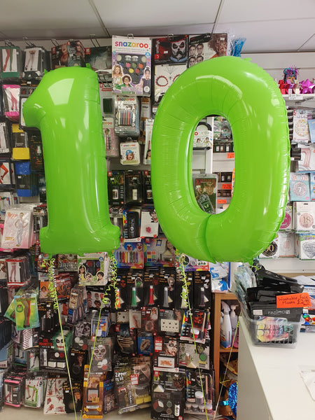 40 Inch Fluorescent Lime Number 0 Foil Balloon
