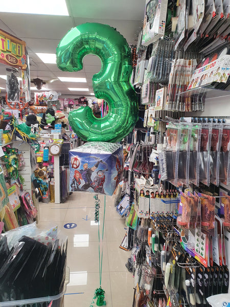 40 Inch Green Number 3 Foil Balloon