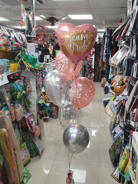 18 Inch Team Bride Pink & Gold Heart Balloon