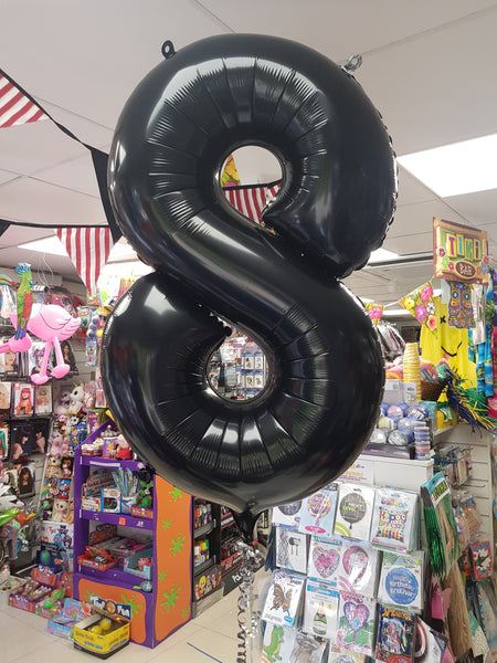 34 Inch Black Number 8 Foil Balloon