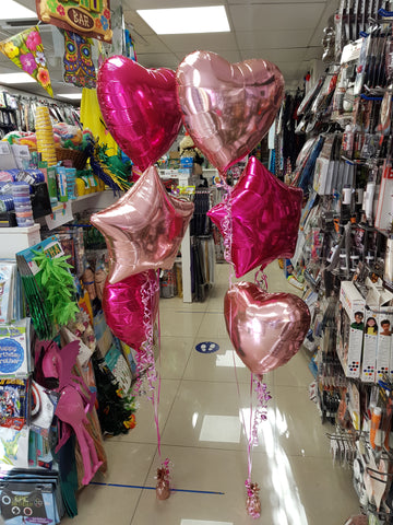 Foil Hearts and Stars Three Balloon Bouquet