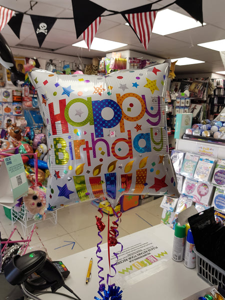 18" Patterned Candles Happy Birthday Foil Balloon