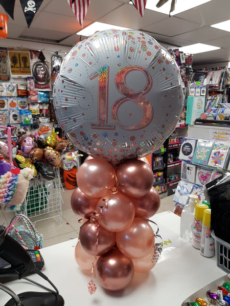 18 Inch Rose Gold Fizz 18th Birthday Foil Balloon