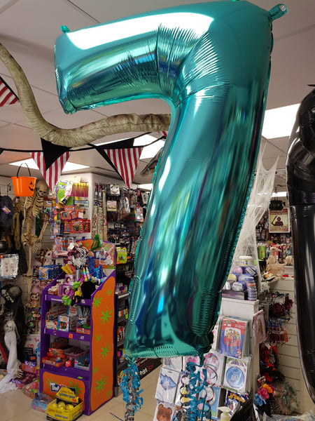 26 Inch Tiffany Blue Number 7 Foil Balloon