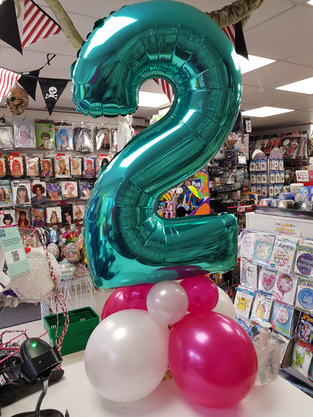 26 Inch Tiffany Blue Number 2 Foil Balloon