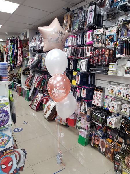 16 Inch Powder Pink Birthday Star Foil Balloon