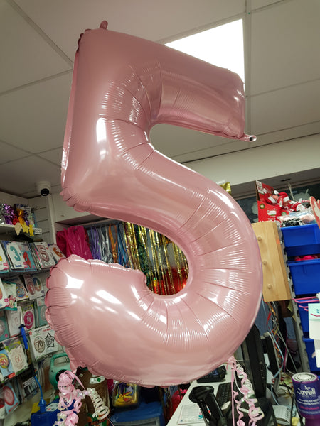 26 Inch Pastel Pink Number 5 Foil Balloon