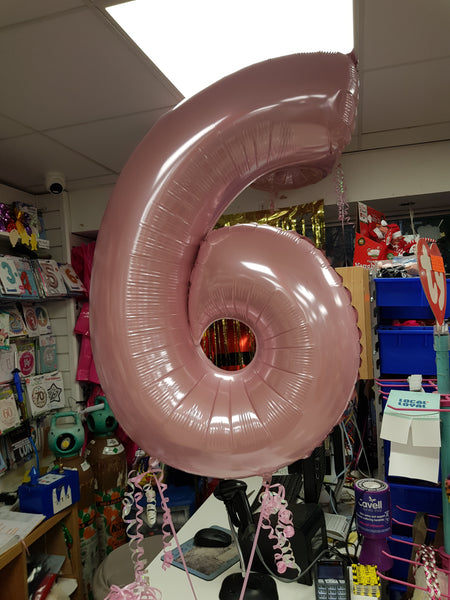 26 Inch Pastel Pink Number 6 Foil Balloon