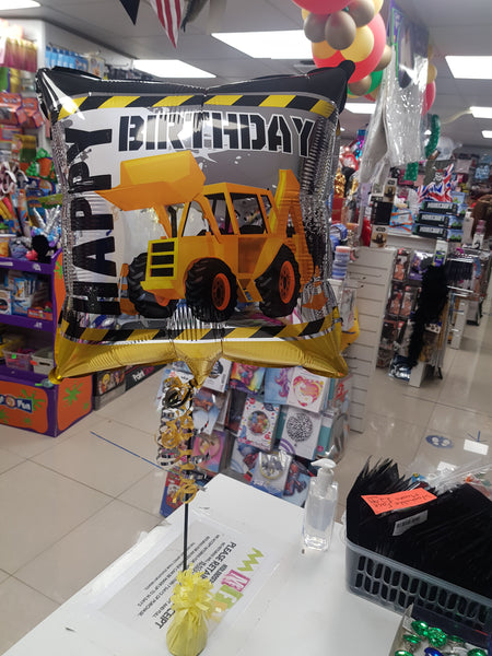 18 Inch Under Construction Happy Birthday Foil Balloon