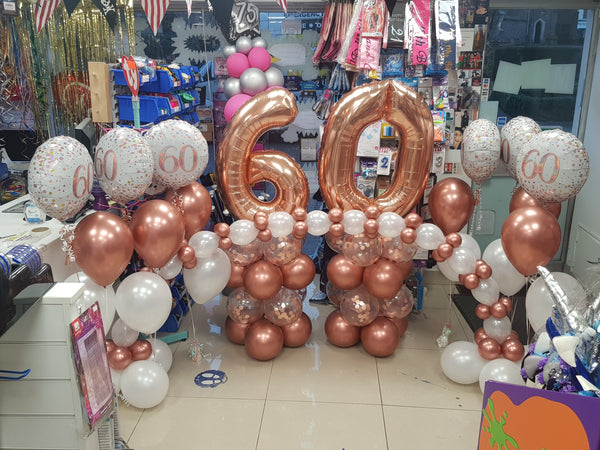 34 Inch Rose Gold (Gold) Number 0 Foil Balloon