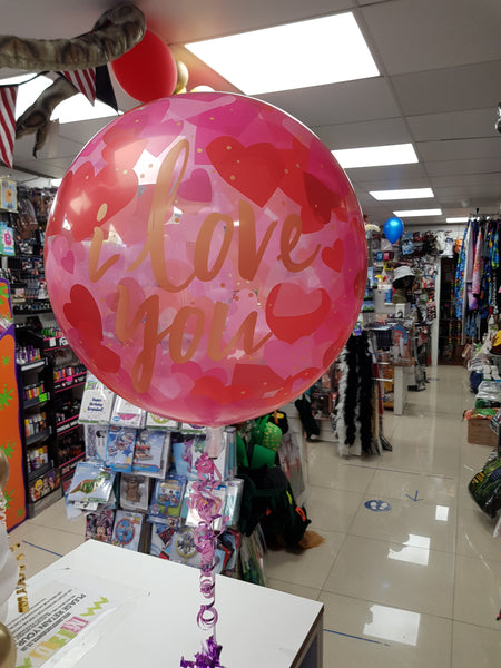 22 inch I Love You Paper Hearts Bubble Balloon