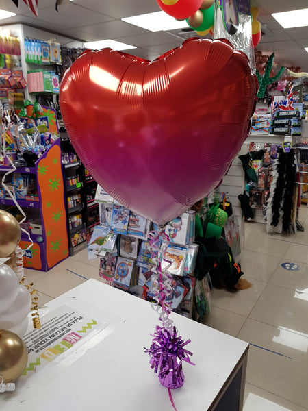 18 Inch Pink Ombre Heart Foil Balloon
