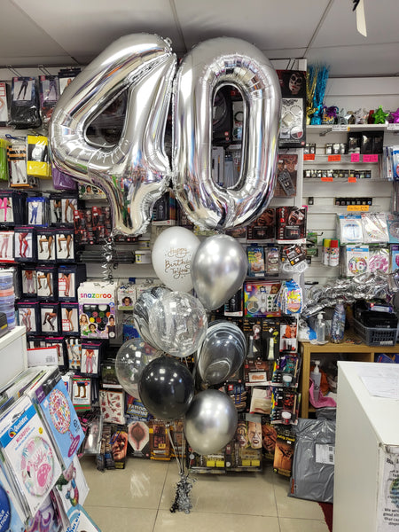 34 Inch Silver Number 0 Foil Balloon