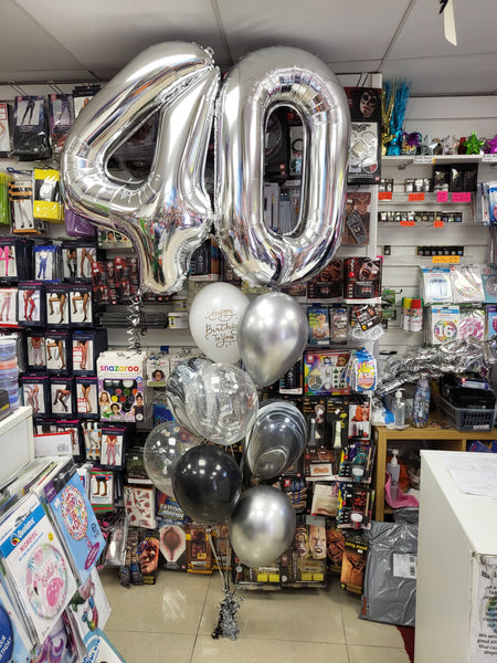 34 Inch Silver Number 4 Foil Balloon