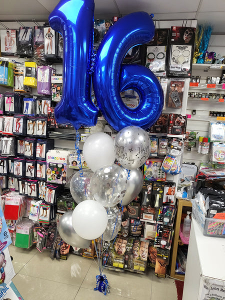 34 Inch Blue Number 6 Foil Balloon