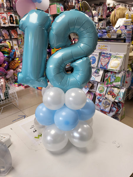 14 Inch Pastel Blue Number 8 Foil Balloon