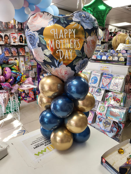 18 inch Mother's Day Pink & Blue Roses Foil Balloon