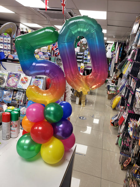 16 Inch Ombre Rainbow Number 5 Foil Balloon