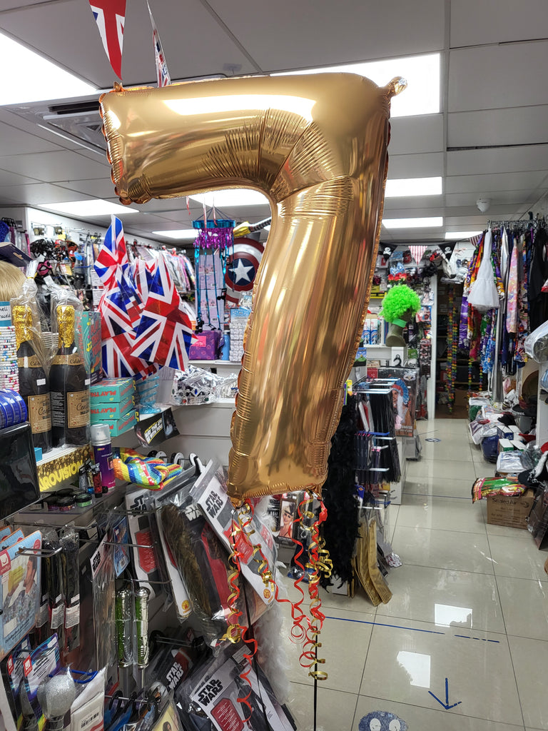 26 Inch Metallic Gold Number 7 Foil Balloon – Midlands Fancy Dress ...