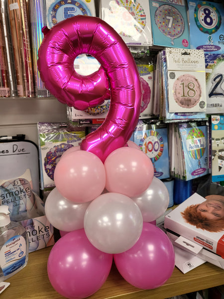 16" Magenta Number 9 Foil Balloon