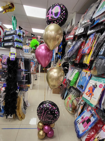 18 Inch Black & Pink Sparkling Happy Birthday Foil Balloon