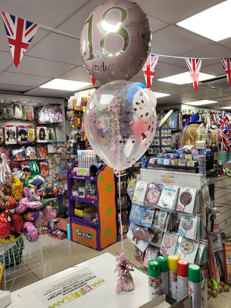 18 Inch Pink Gold Stars 18th Birthday Foil Balloon