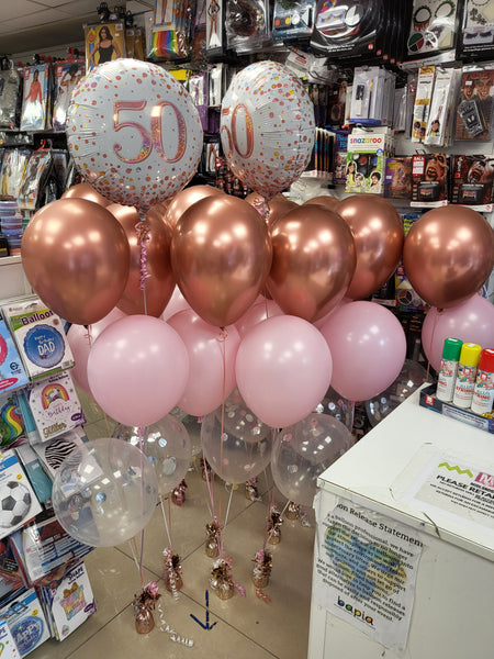 18 Inch Rose Gold Fizz 50th Birthday Foil Balloon