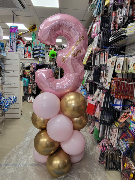 26 Inch Pastel Pink Number 3 Foil Balloon