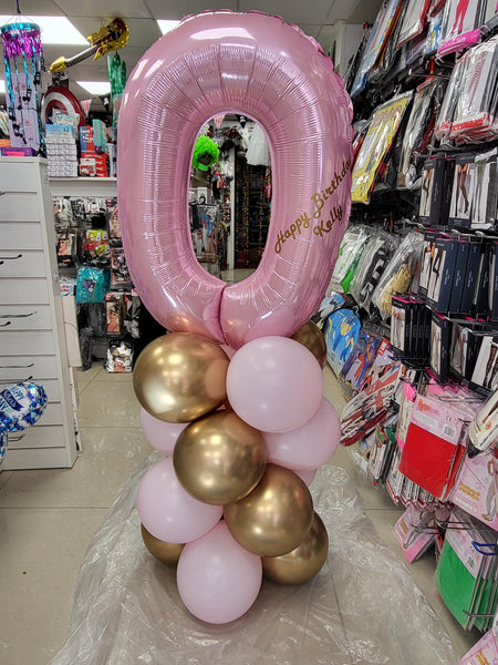 26 Inch Pastel Pink Number 0 Foil Balloon
