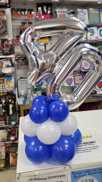 16 Inch Silver Number 4 Foil Balloon