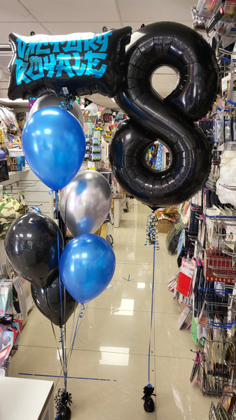 34 Inch Black Number 8 Foil Balloon