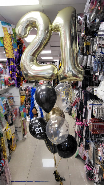 34 Inch White Gold Number 1 Foil Balloon